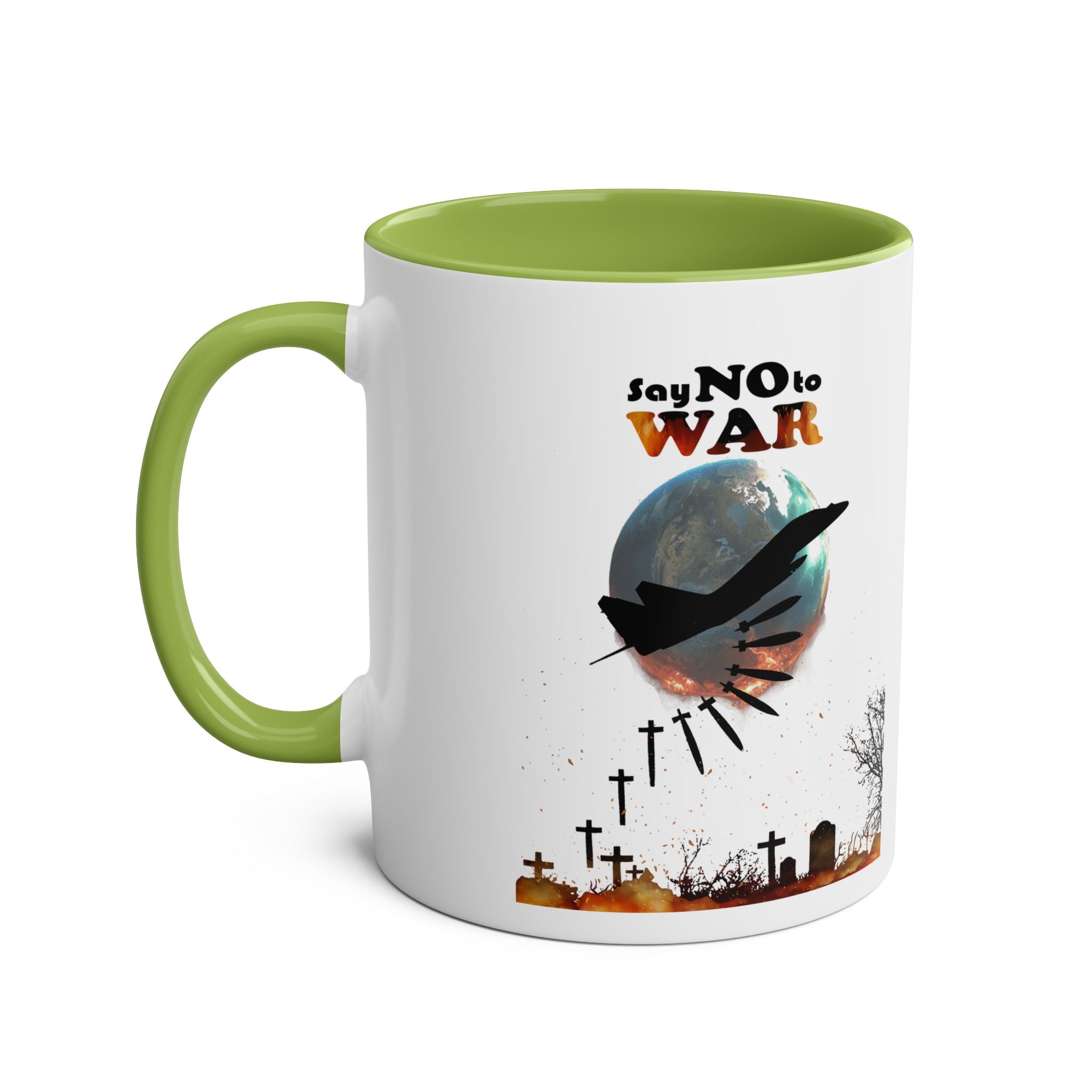 Say No To War, Entertain Peace, Spread the Love, Two-Tone Mugs, Gift, Motivation, Be Kind, Help each other