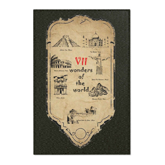 VII Wonders of the World Area Rug — Vintage Map Travel Decor