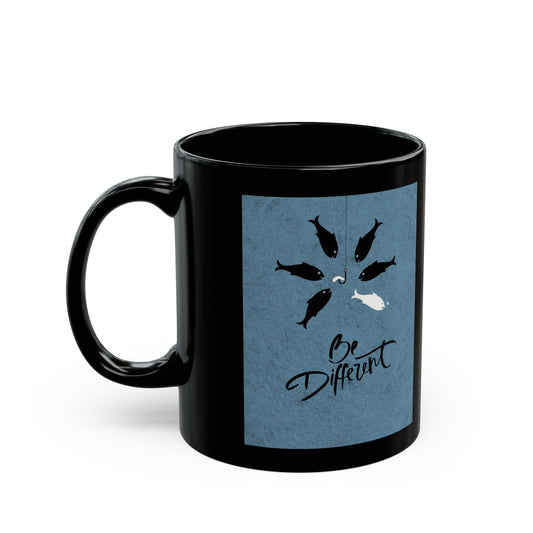 Be Different Fish Coffee Mug – "Different" Blue Design (11oz)