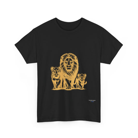 Pride of the Jungle Unisex Heavy Cotton Tee - Lion Family Design - Conscience Garment