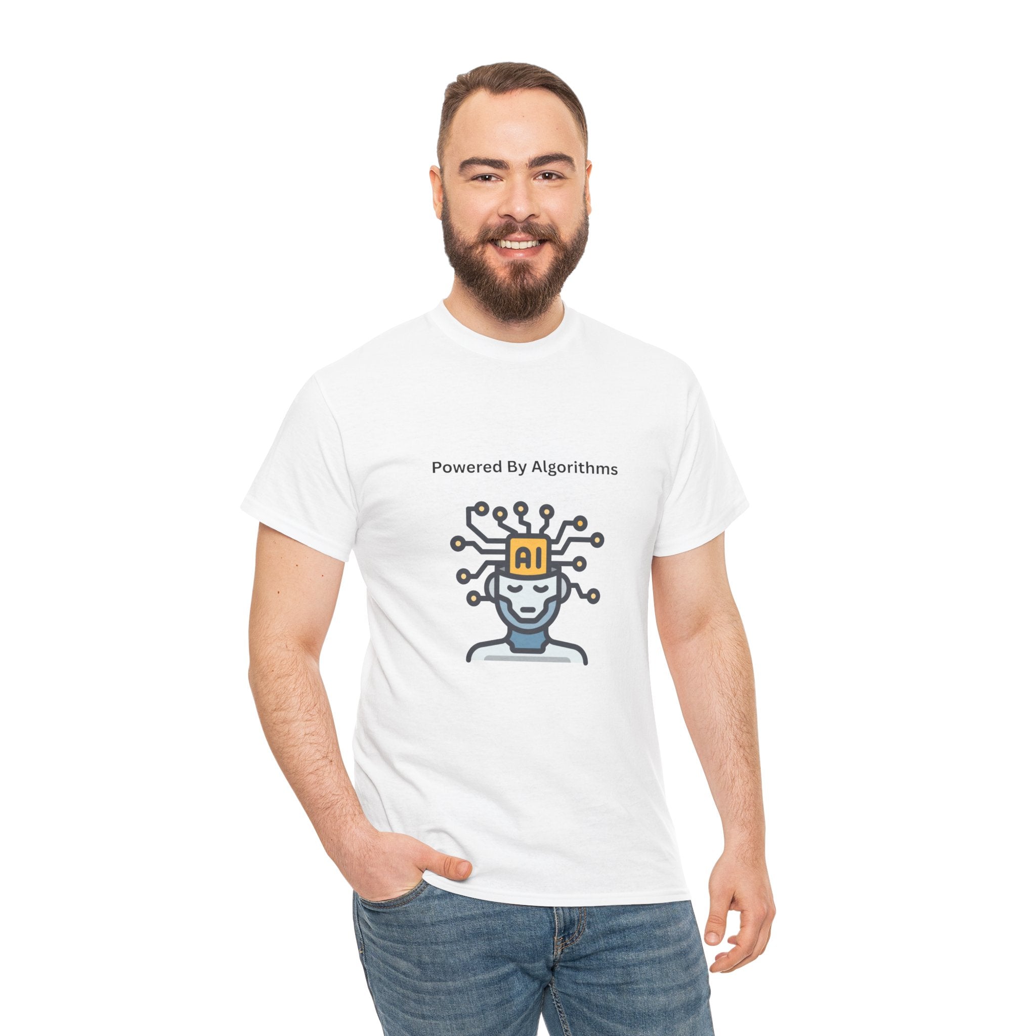AI Powered Graphic Tee, Casual Wear, Gift for Tech Lovers, Unisex Cotton Shirt, Geeky T-Shirt, Birthday Present