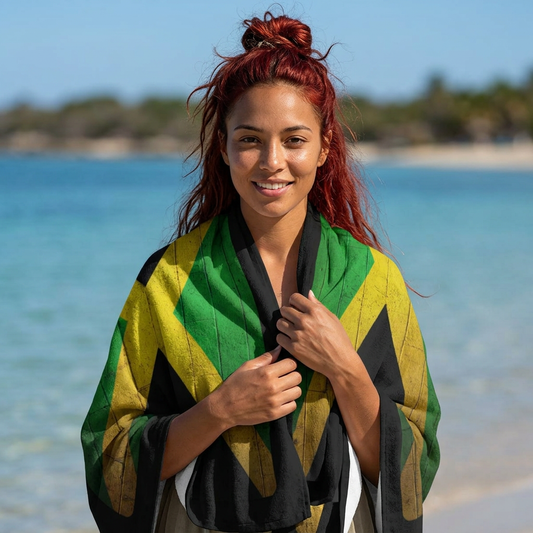 Jamaica Flag Beach Towel Vintage Distressed Jamaican Flag Towels