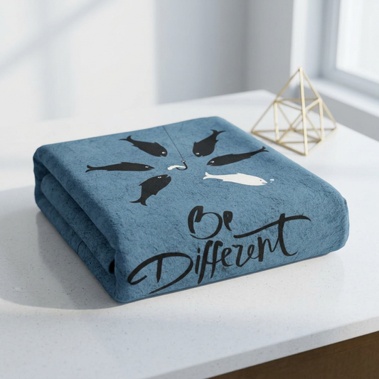 Be Different Sherpa Blanket — Inspirational Fish Design