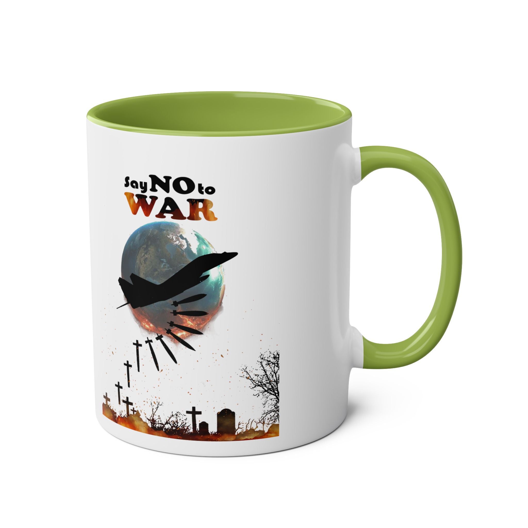 Say No To War, Entertain Peace, Spread the Love, Two-Tone Mugs, Gift, Motivation, Be Kind, Help each other