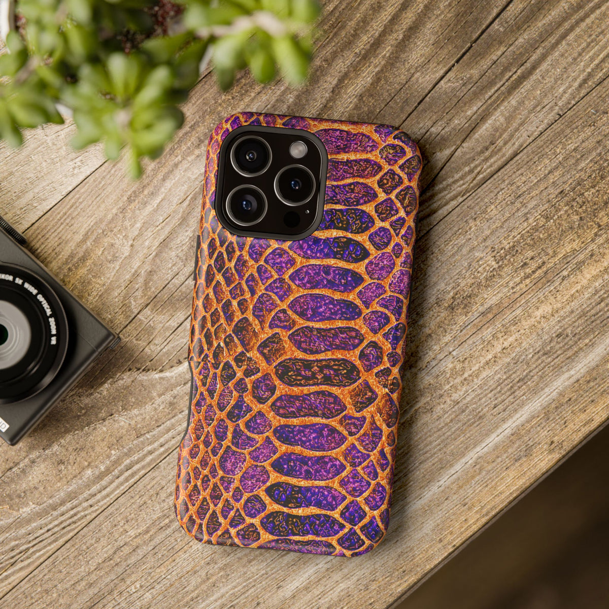 Purple-Gold Snake Skin Magnetic Impact Case
