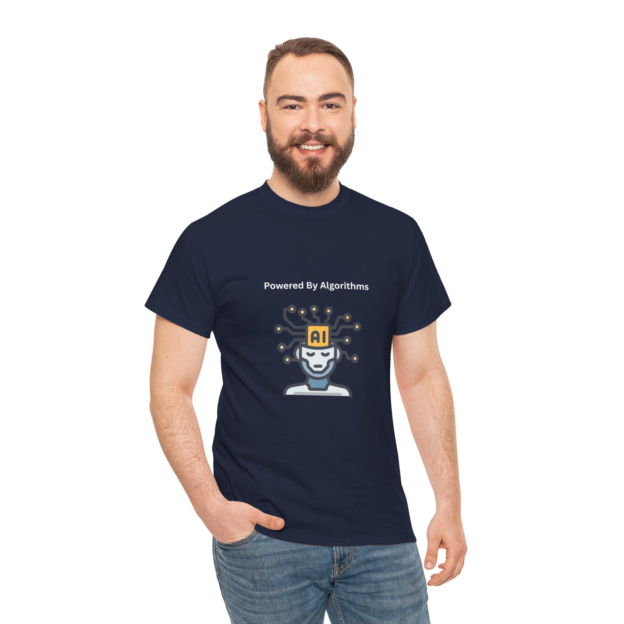 AI Powered Graphic Tee, Casual Wear, Gift for Tech Lovers, Unisex Cotton Shirt, Geeky T-Shirt, Birthday Present