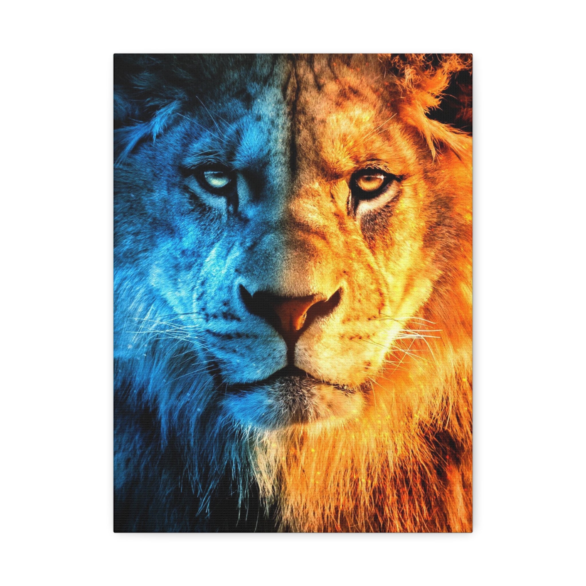 Lion, Satin Canvas, Stretched, Gift, Hot, Cold, Mindfulness, Motivation, Inspiration, Conscience Garment, Wearing, Nature, Picture