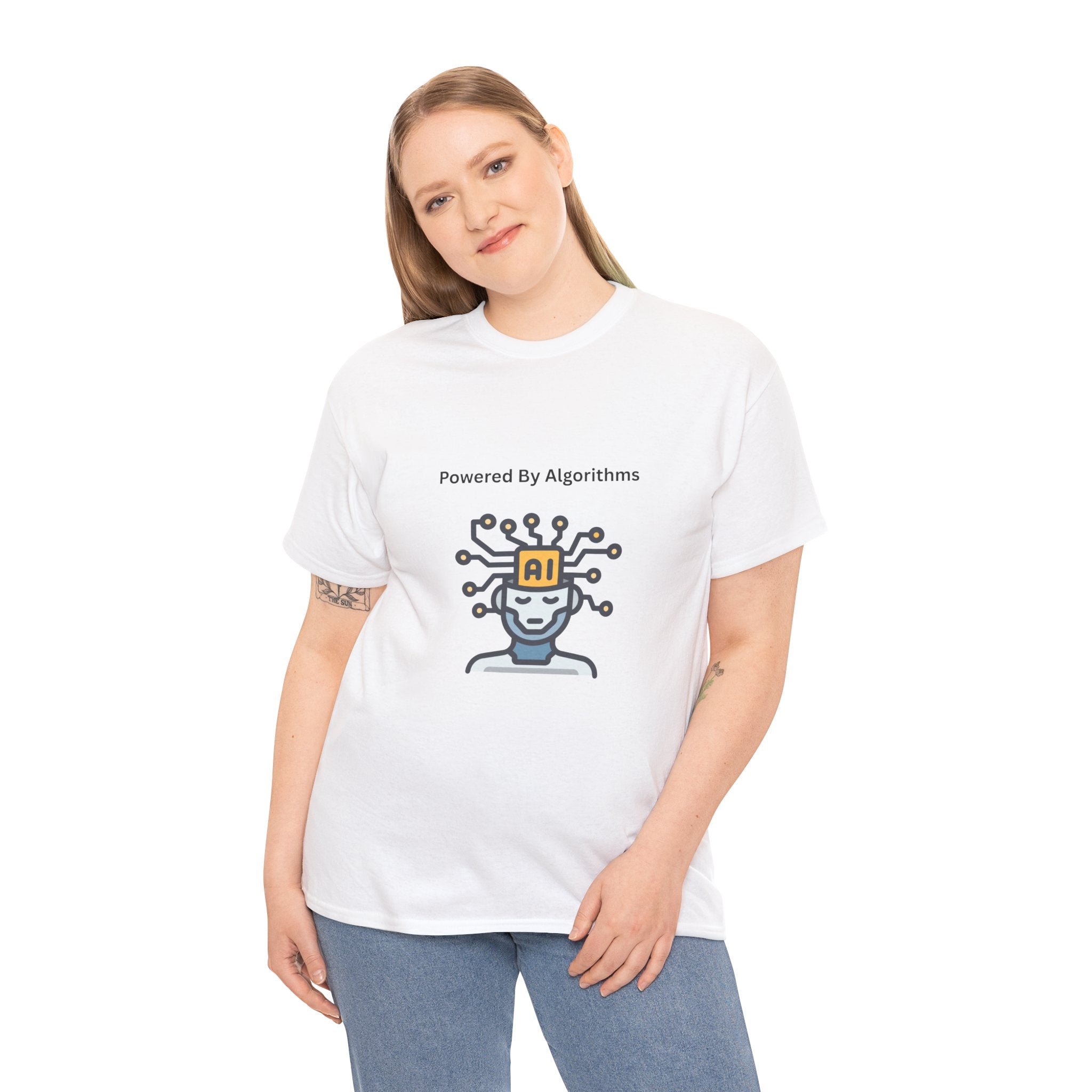 AI Powered Graphic Tee, Casual Wear, Gift for Tech Lovers, Unisex Cotton Shirt, Geeky T-Shirt, Birthday Present