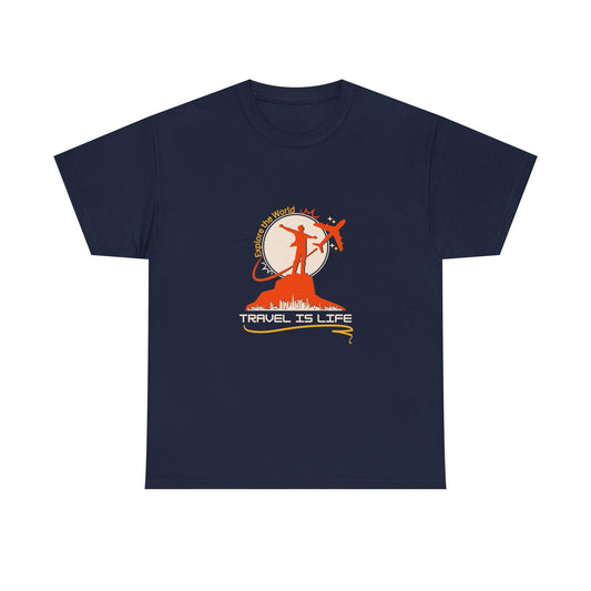 Travel Is Life T-Shirt — Adventure Graphic Tee for Travelers - Conscience Garment