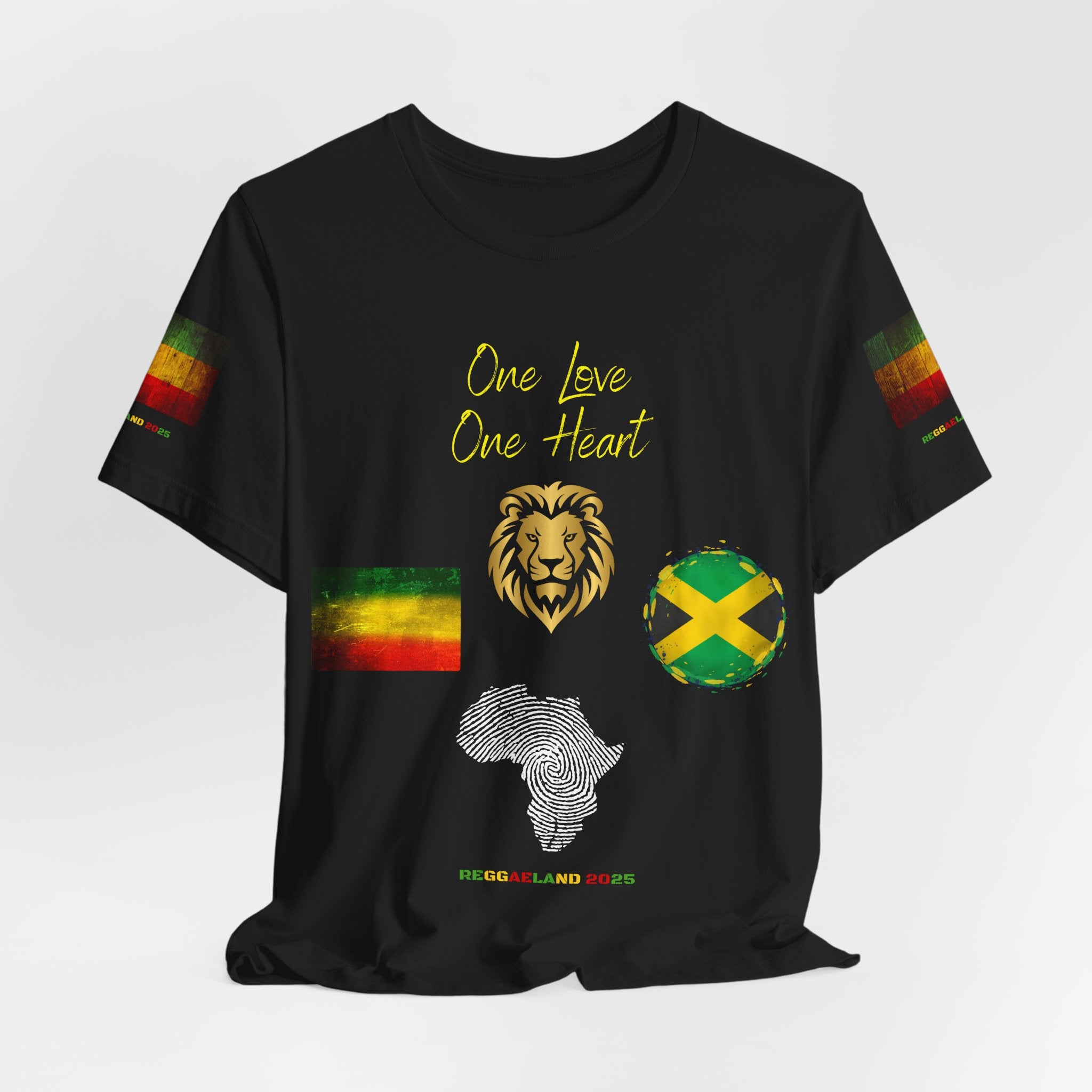 Simple Reggae Love Unisex T-shirt, Celebrate Unity, Peace, Culture, Music, Africa, Jamaica, Gift for Music Lovers, Festivals, and Holidays
