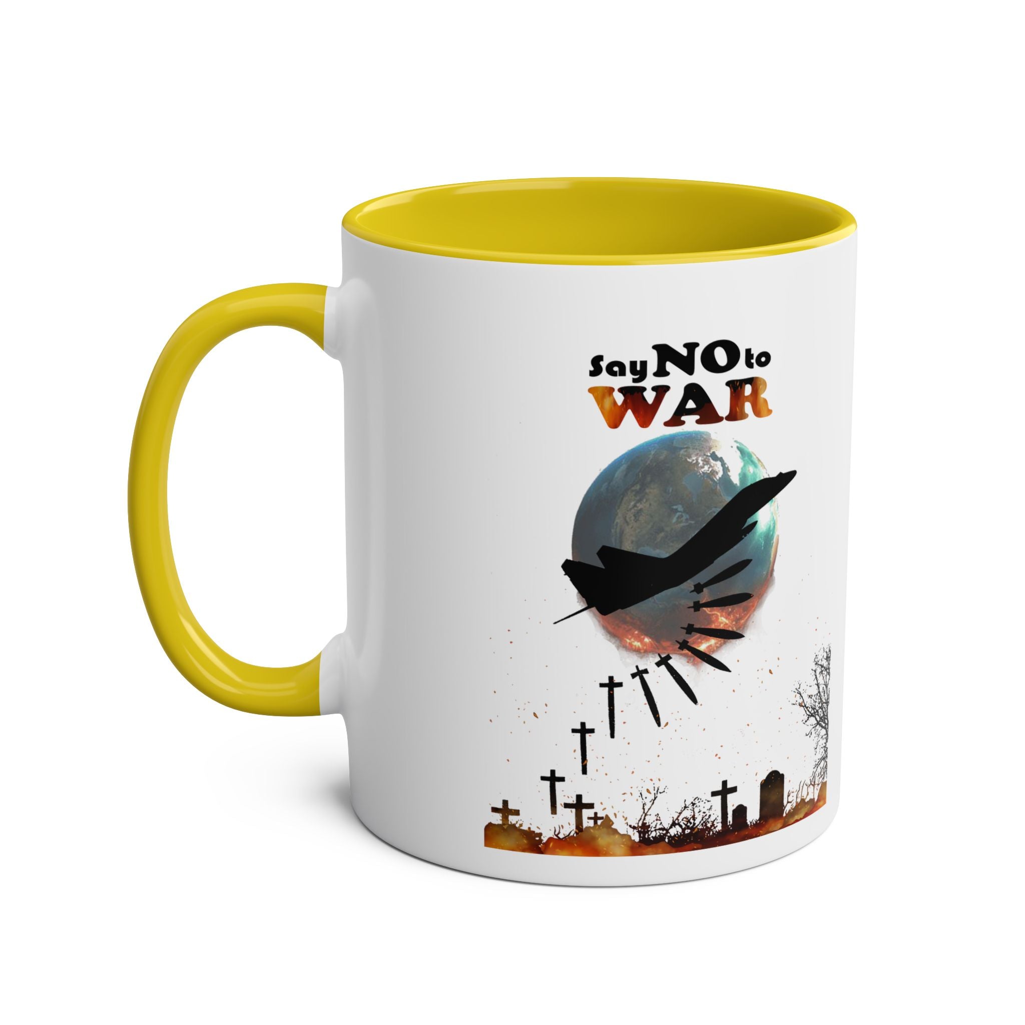Say No To War, Entertain Peace, Spread the Love, Two-Tone Mugs, Gift, Motivation, Be Kind, Help each other