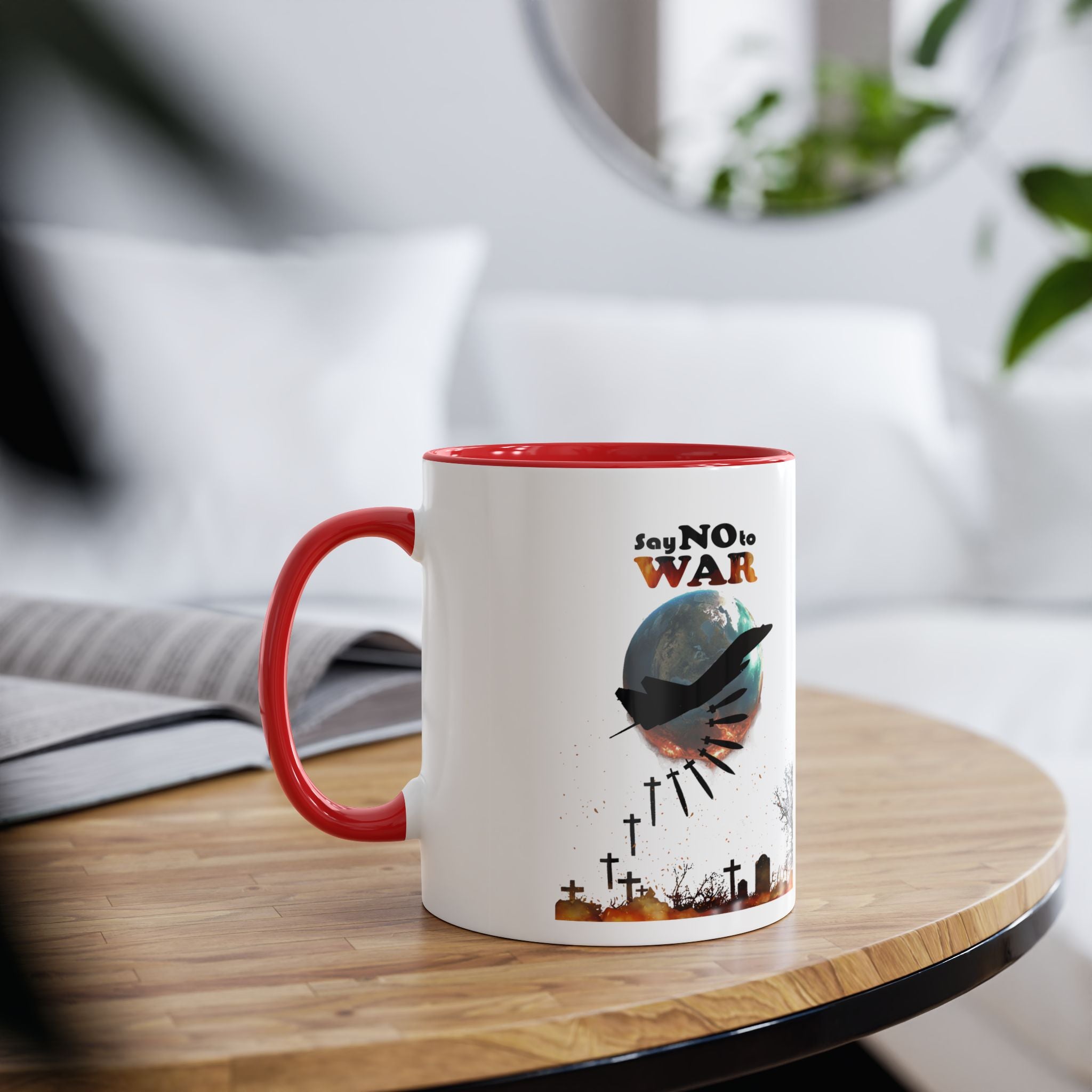 Say No To War, Entertain Peace, Spread the Love, Two-Tone Mugs, Gift, Motivation, Be Kind, Help each other