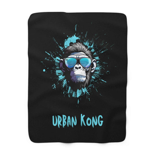 Urban Kong Sherpa Fleece Blanket — Cool Gorilla Print Cozy Throw