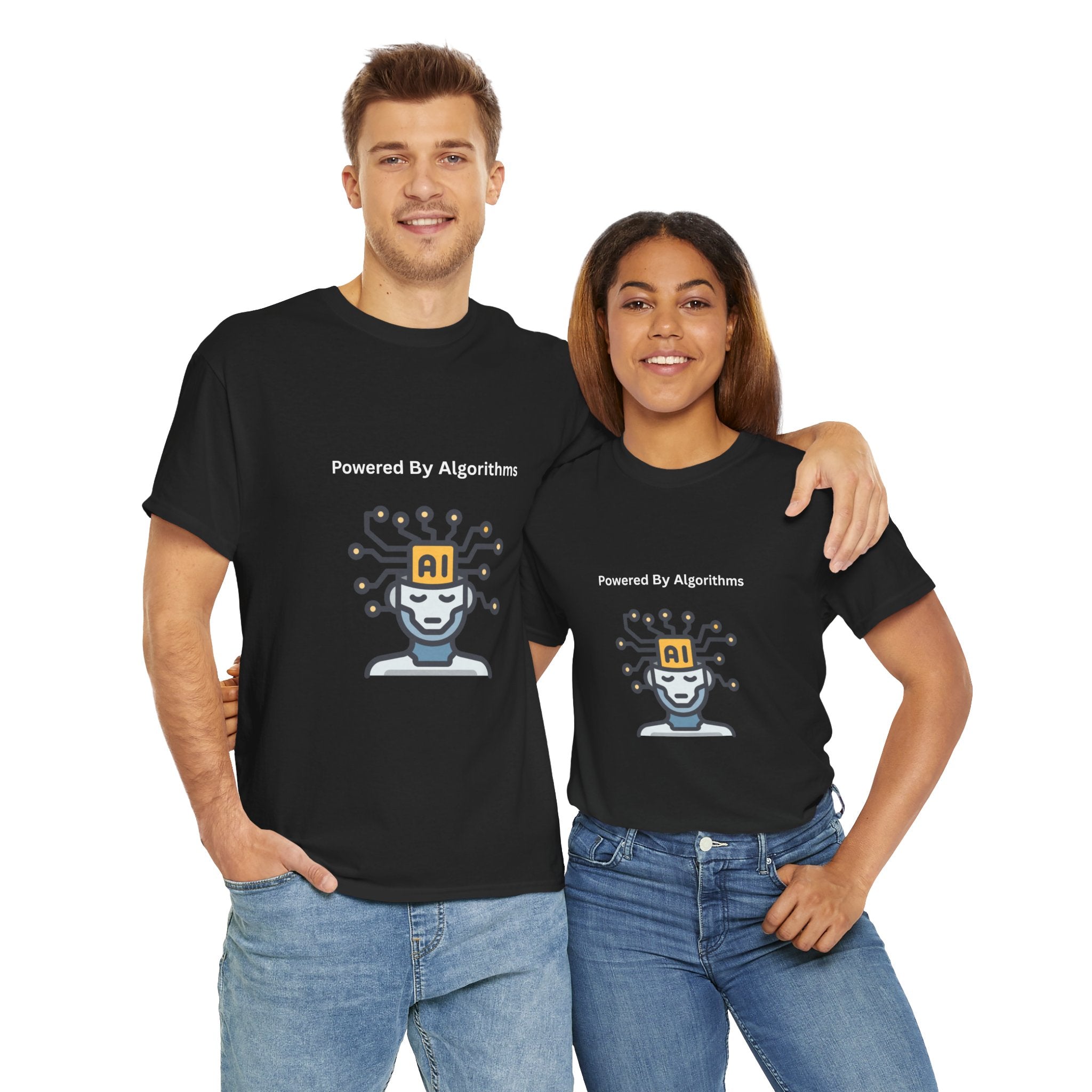 AI Powered Graphic Tee, Casual Wear, Gift for Tech Lovers, Unisex Cotton Shirt, Geeky T-Shirt, Birthday Present