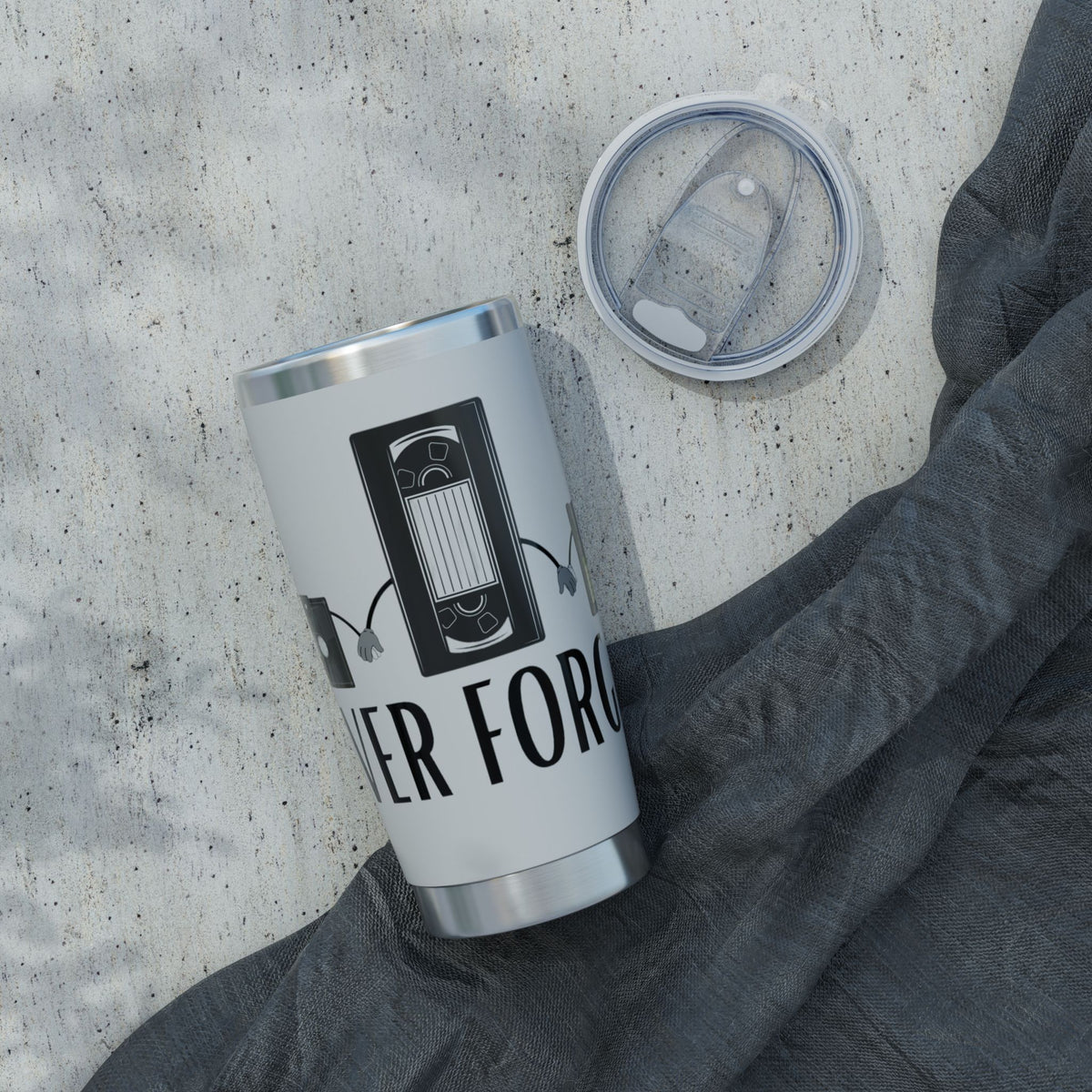 Never Forget Retro Vagabond 20oz Stainless Steel Tumbler - Cassette, VHS & Floppy Disc