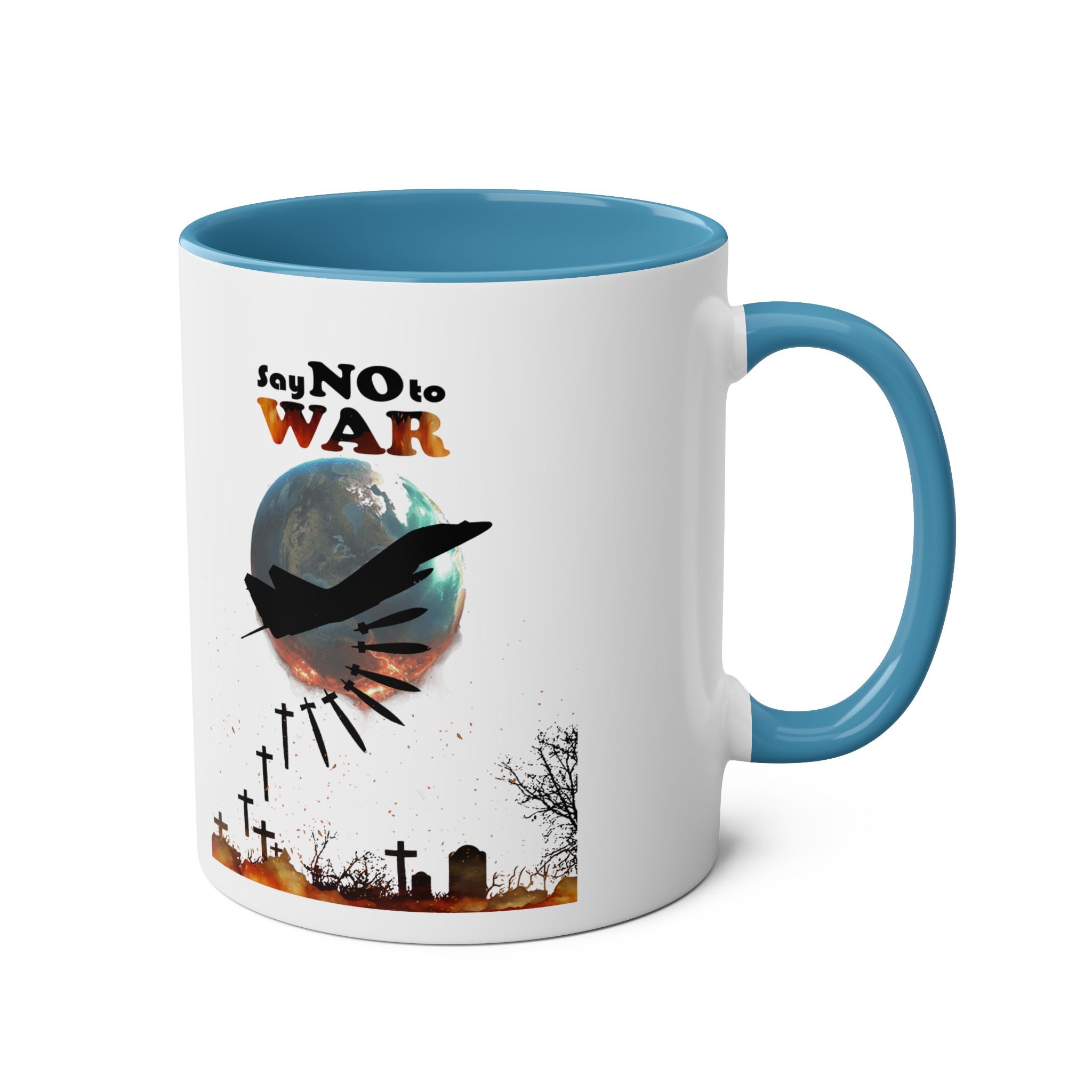 Say No To War, Entertain Peace, Spread the Love, Two-Tone Mugs, Gift, Motivation, Be Kind, Help each other
