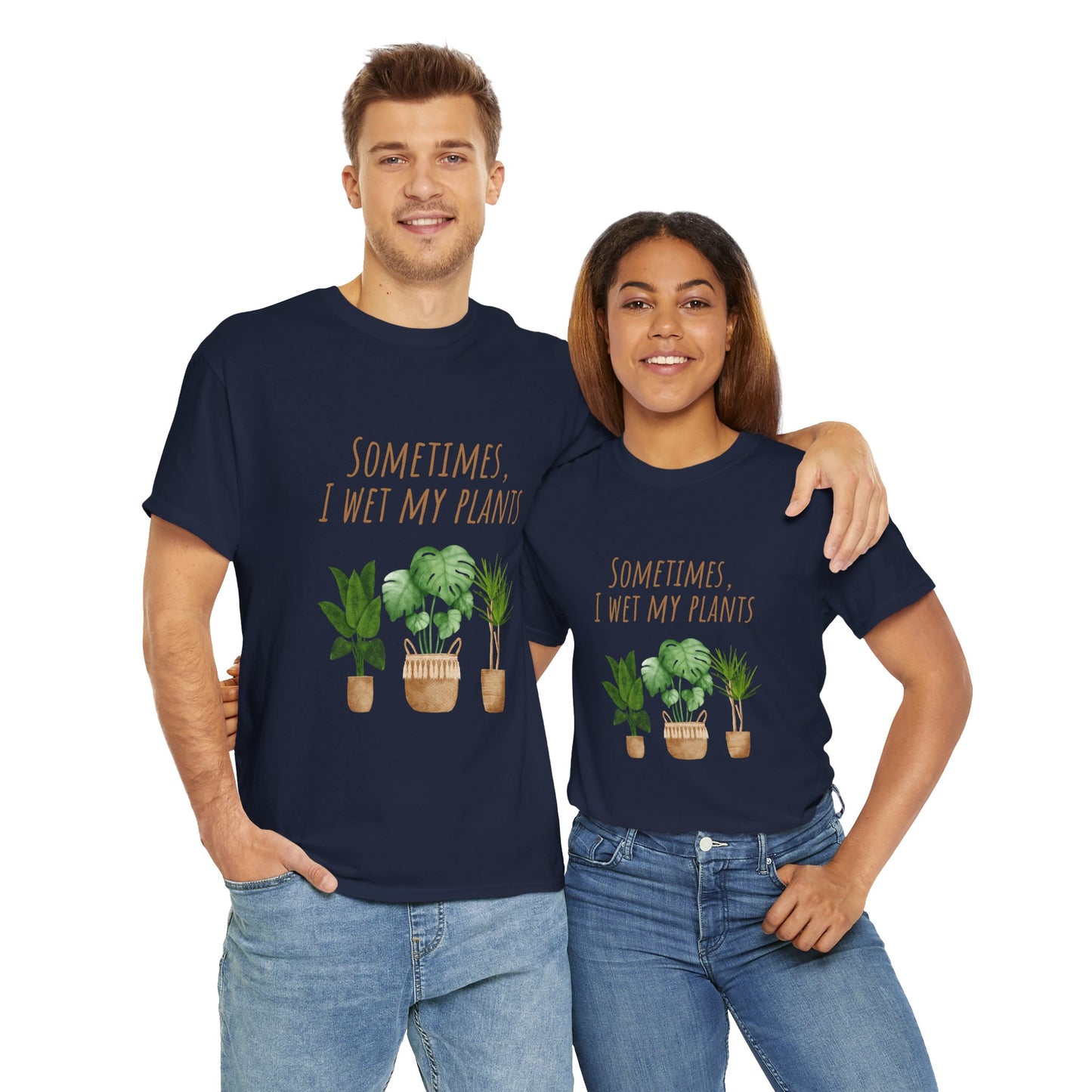 Plant Lover's Tee, Sometimes I Wet My Plants Shirt, Unisex Cotton Tee, Gardener Gift, Eco-Friendly Apparel - Conscience Garment
