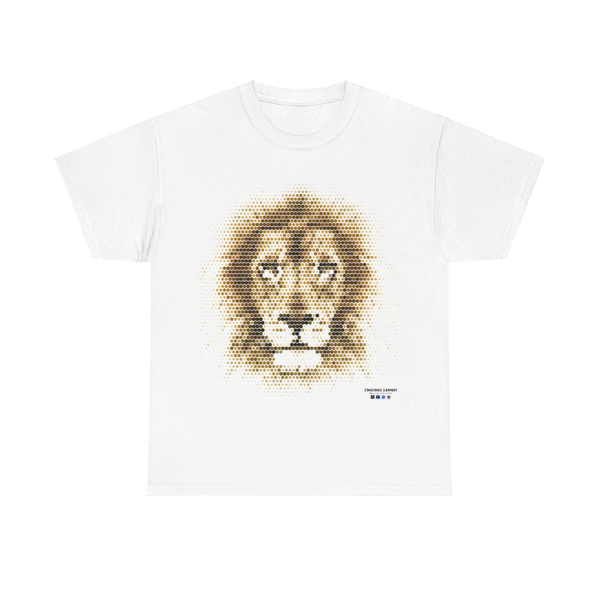 Lion, King of Jungle, T shirt, Unisex Heavy Cotton, Gift, Mindfulness, Motivation, Inspiration, Conscience Garment, Wearing, Positive, White