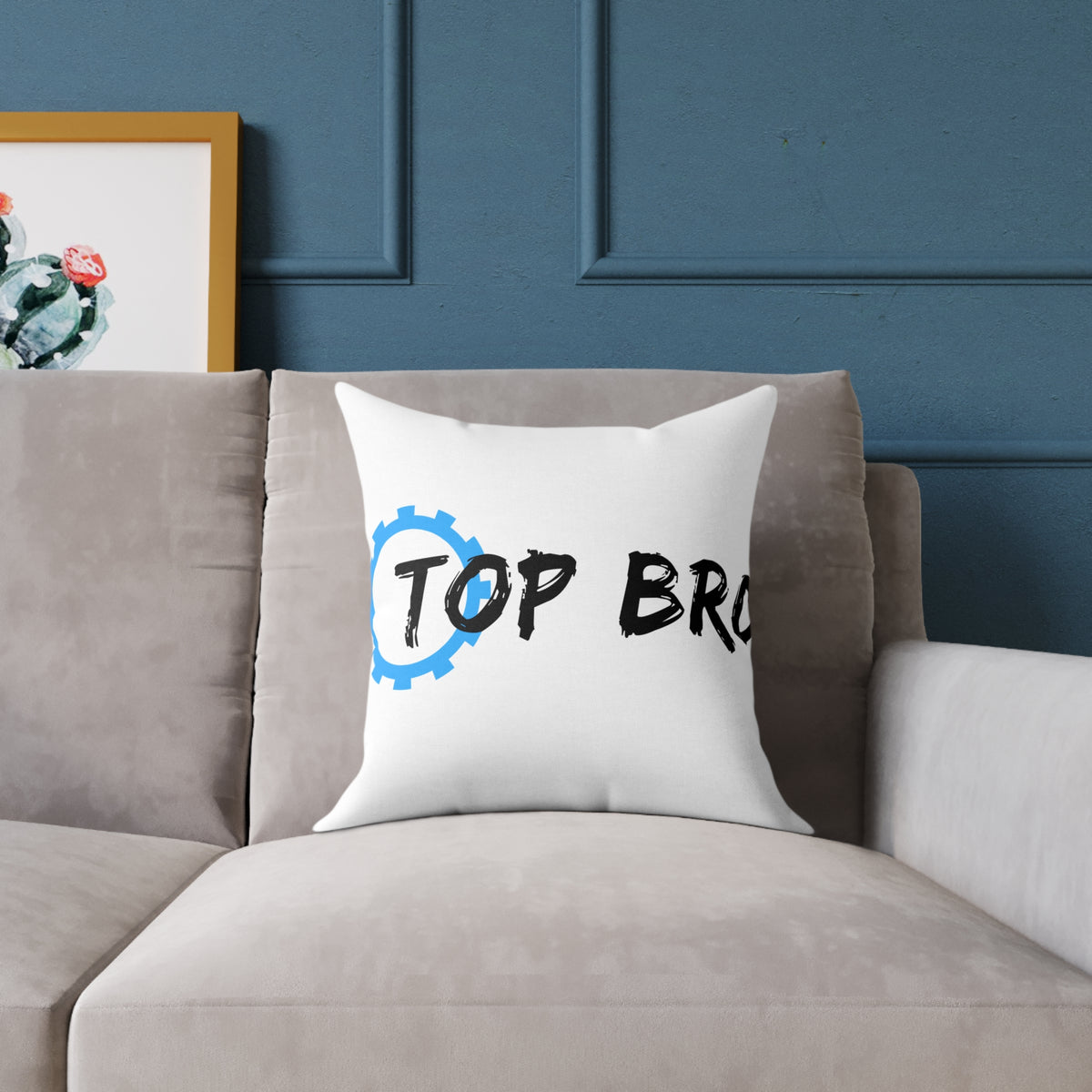 Top Bro Pillow - Square Poly Canvas Decorative Throw Pillow