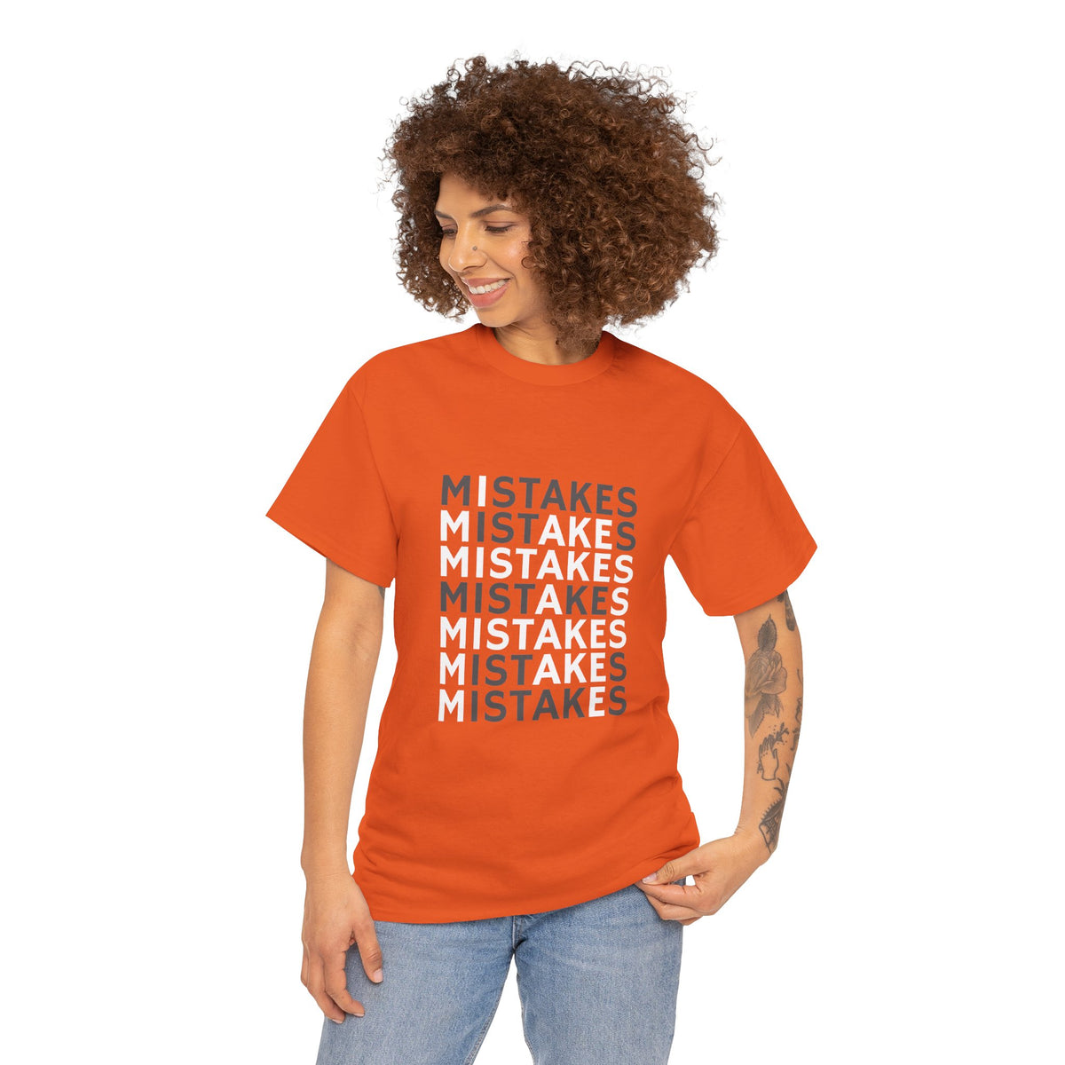 Mistakes Repeat Graphic Tee — Black Typographic T-Shirt