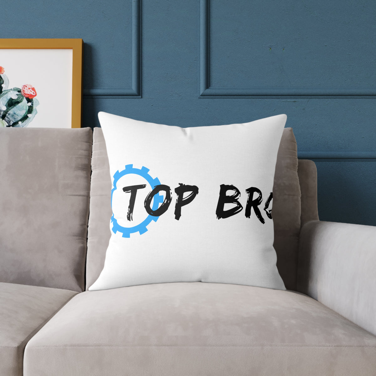 Top Bro Pillow - Square Poly Canvas Decorative Throw Cushion