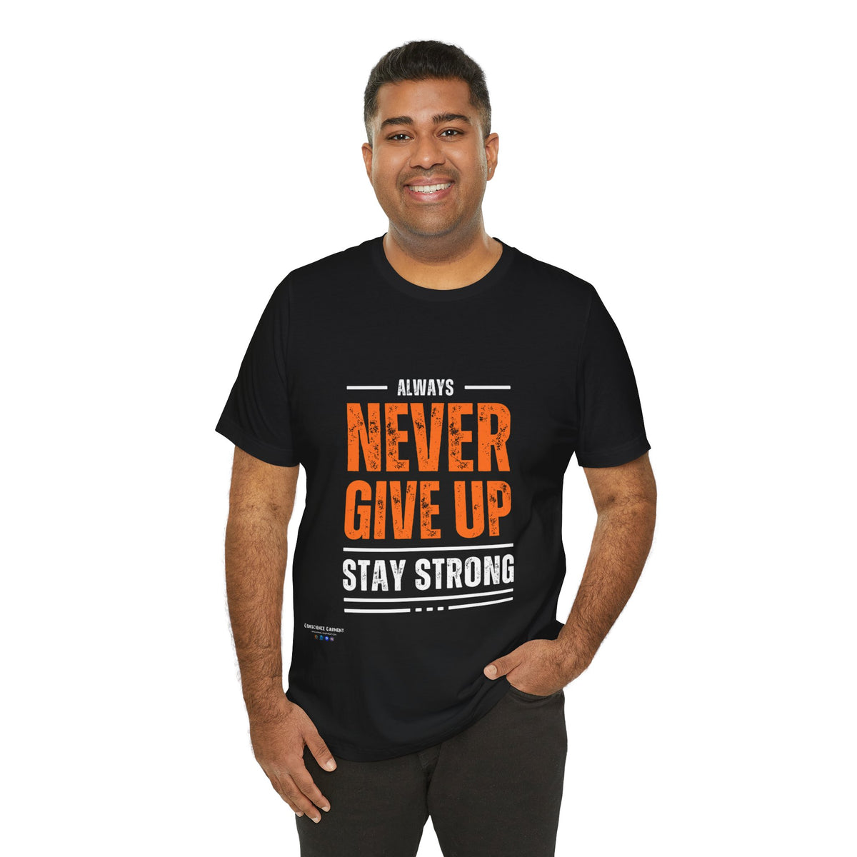 Motivational Never Give Up T-Shirt - Conscience Garment
