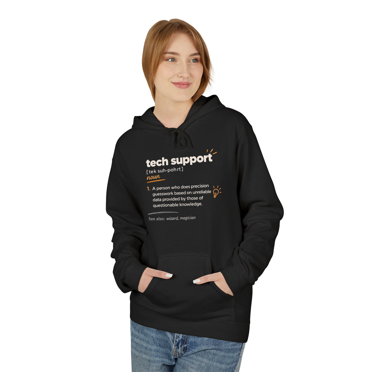 Tech Support Definition Hoodie — Funny IT Support Gift for Nerds & Programmers