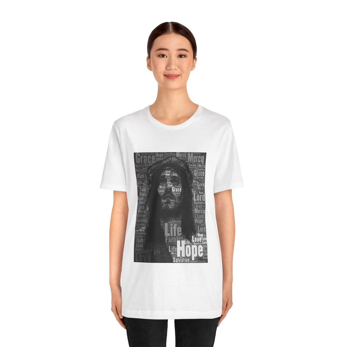 Jesus Christ with Inspiring Words T-shirt - Conscience Garment