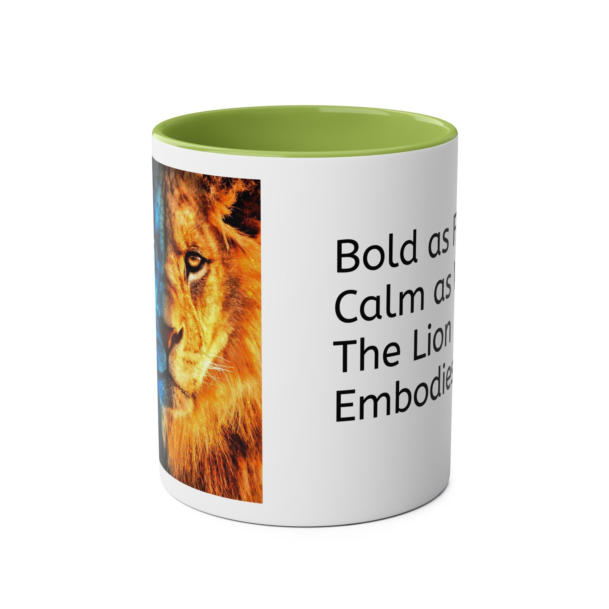 Be the Lion that embodies bothFire and water Two-Tone Coffee Mug, Birthday Gift, 7 Colors