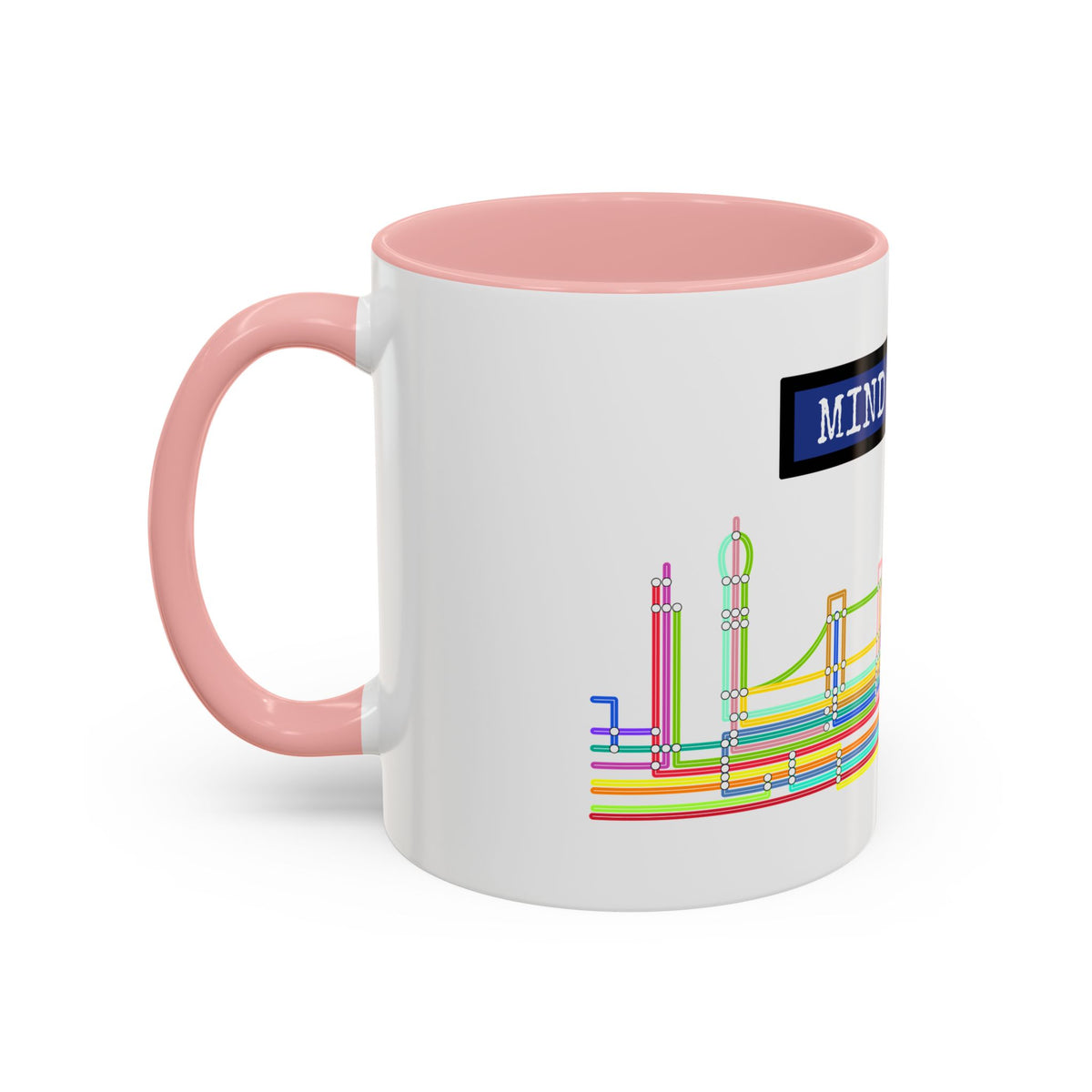 Mind the Gap Coffee Mug — Colorful City Skyline Accent Mug (11/15oz)