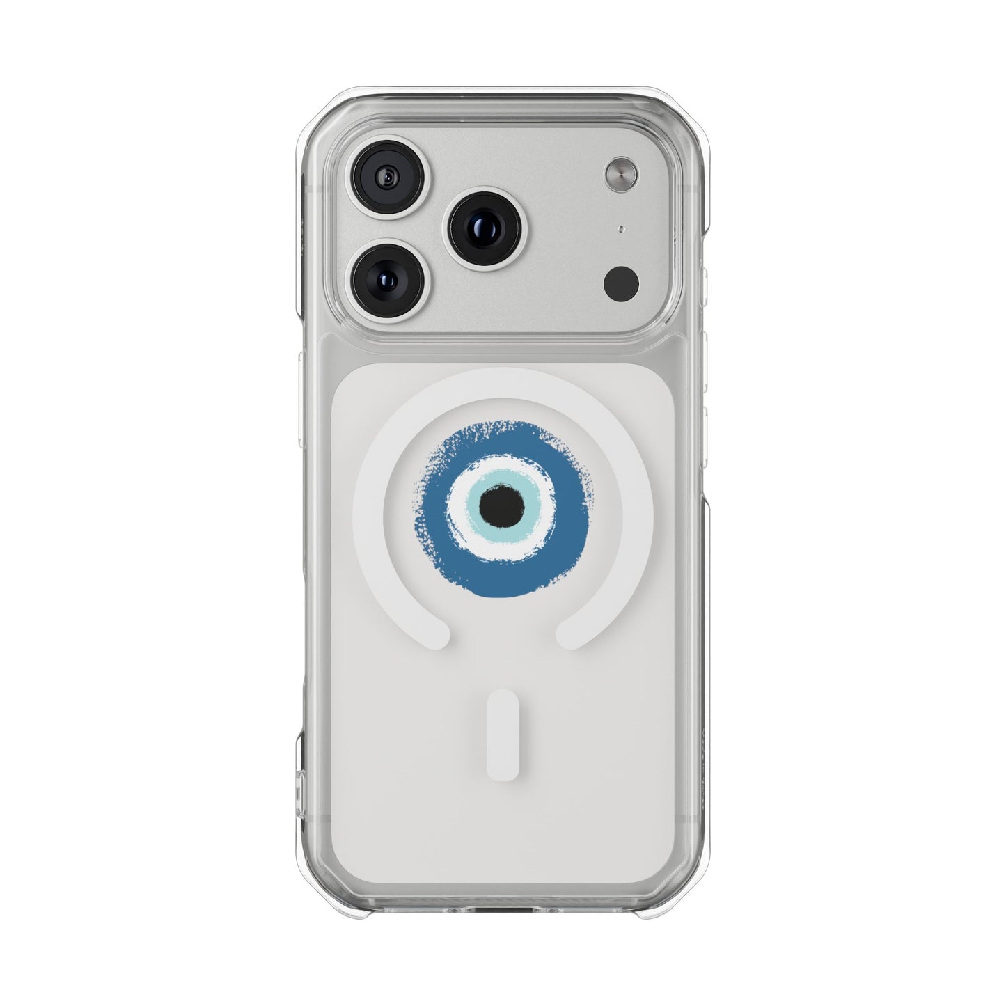 Clear Magnetic Phone Case with Evil Eye Design — Protective MagSafe-Compatible iPhone Cover