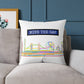 Mind The Gap London Skyline Throw Pillow