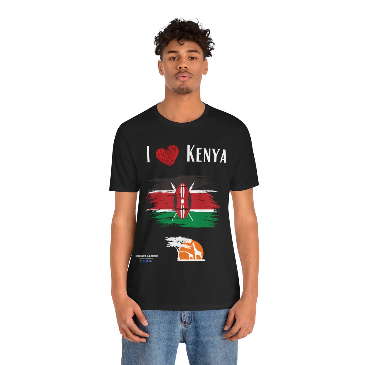 Kenya Love Unisex Jersey Tee - Celebrate Your Heritage! - Conscience Garment