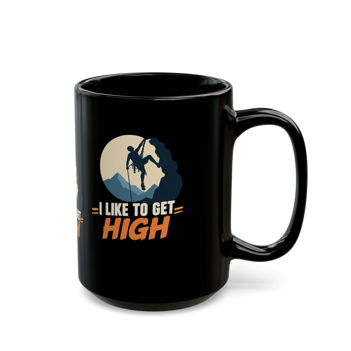 Climbing Mug – "I Like to Get High" Rock Climber Coffee Cup Gift