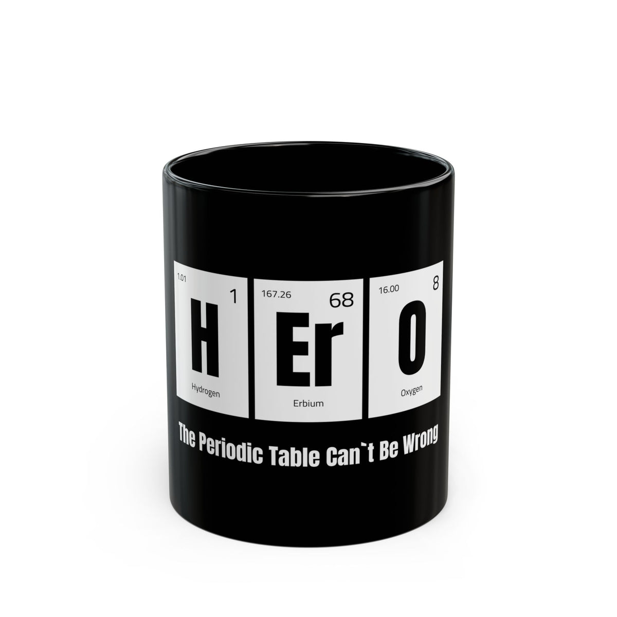 Hero Chemistry Mug - Black 11oz - Perfect Gift for Scientists & Teachers - Conscience Garment
