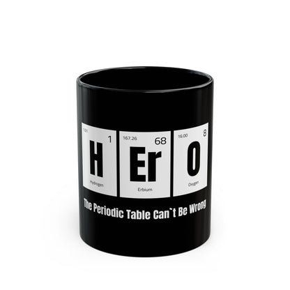 Hero Chemistry Mug - Black 11oz - Perfect Gift for Scientists & Teachers - Conscience Garment
