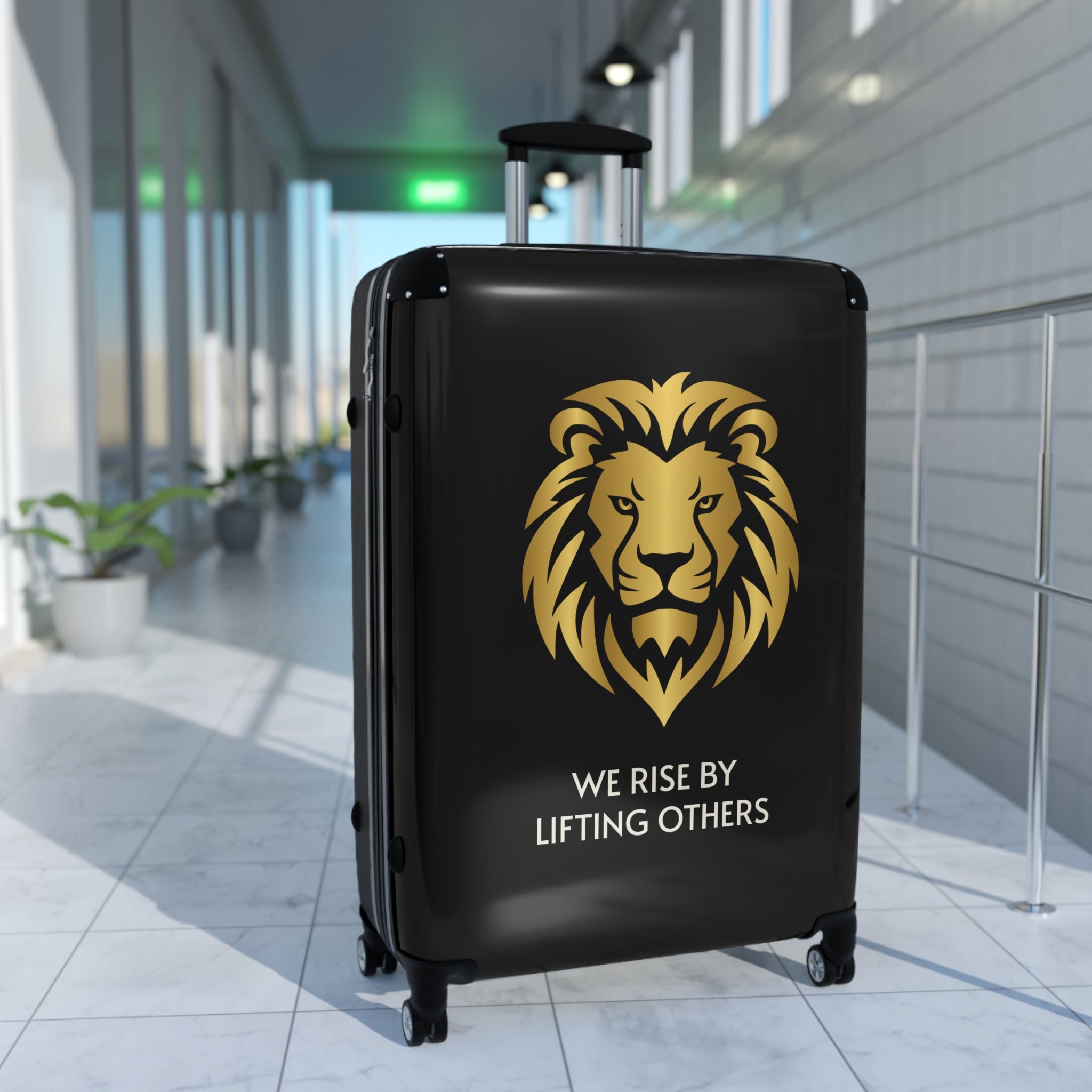 Lion Crest Suitcase – Gold Lion Travel Luggage