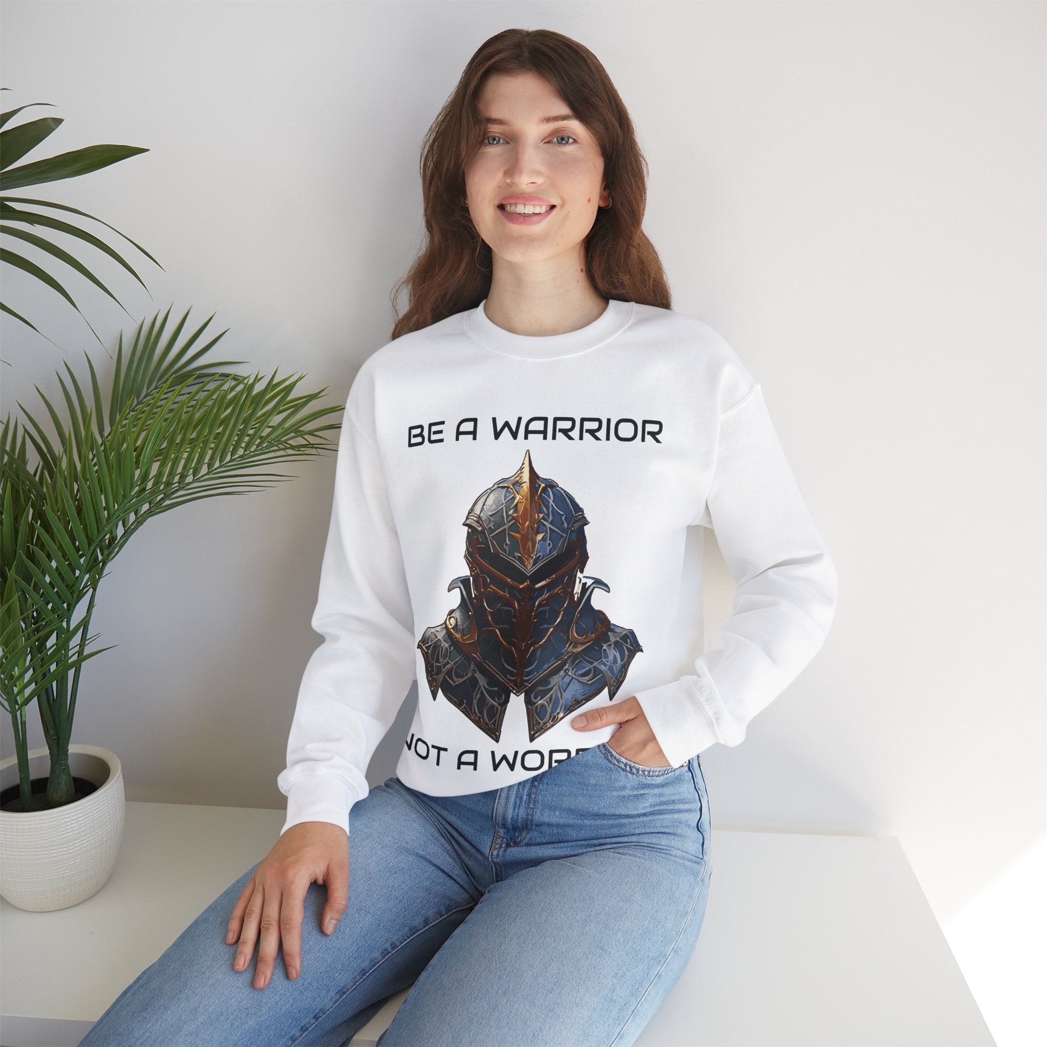 Be a Warrior not a Worrier, Unisex, Crewneck Sweatshirt, Birthday gift, Funny, Motivational, Inspriational, Comfort, Cotton