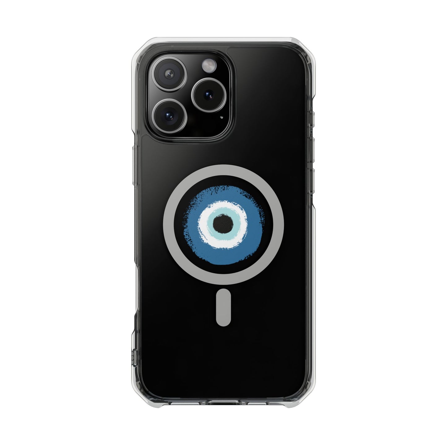 Clear Magnetic Phone Case with Evil Eye Design — Protective MagSafe-Compatible iPhone Cover