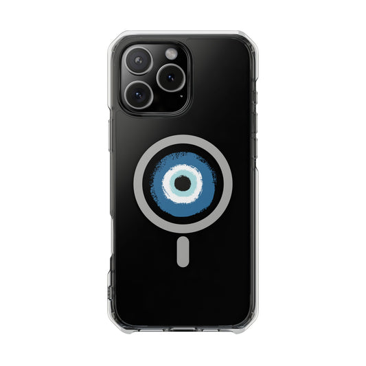Clear Magnetic Phone Case with Evil Eye Design — Protective MagSafe-Compatible iPhone Cover