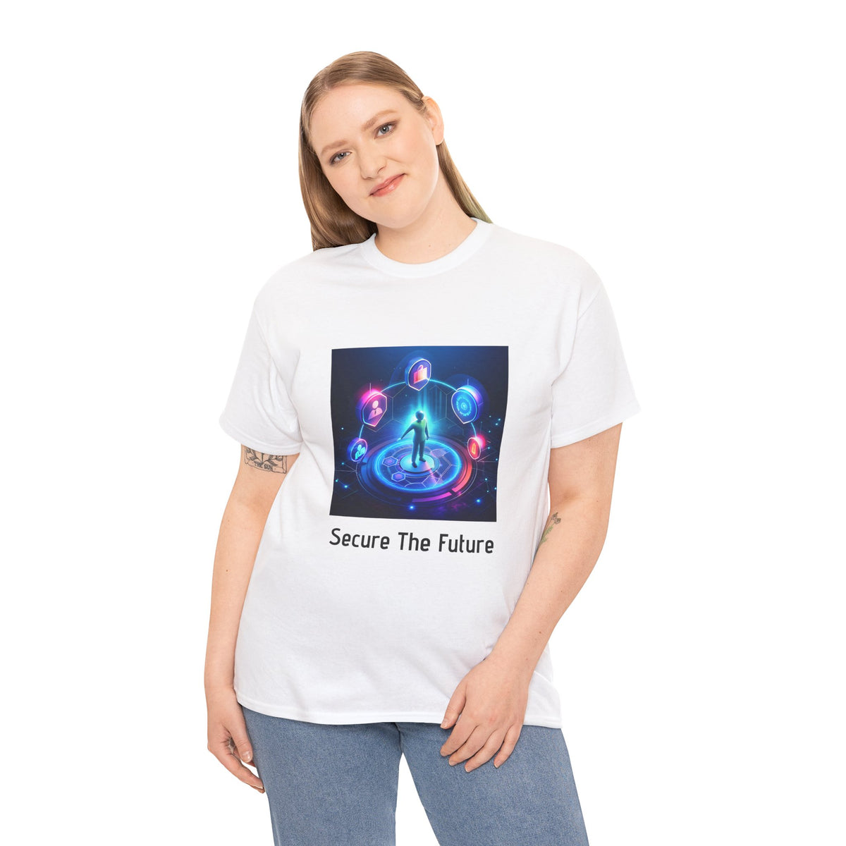T-Shirt — "Secure The Future" Cybersecurity Futuristic Graphic Tee - Conscience Garment