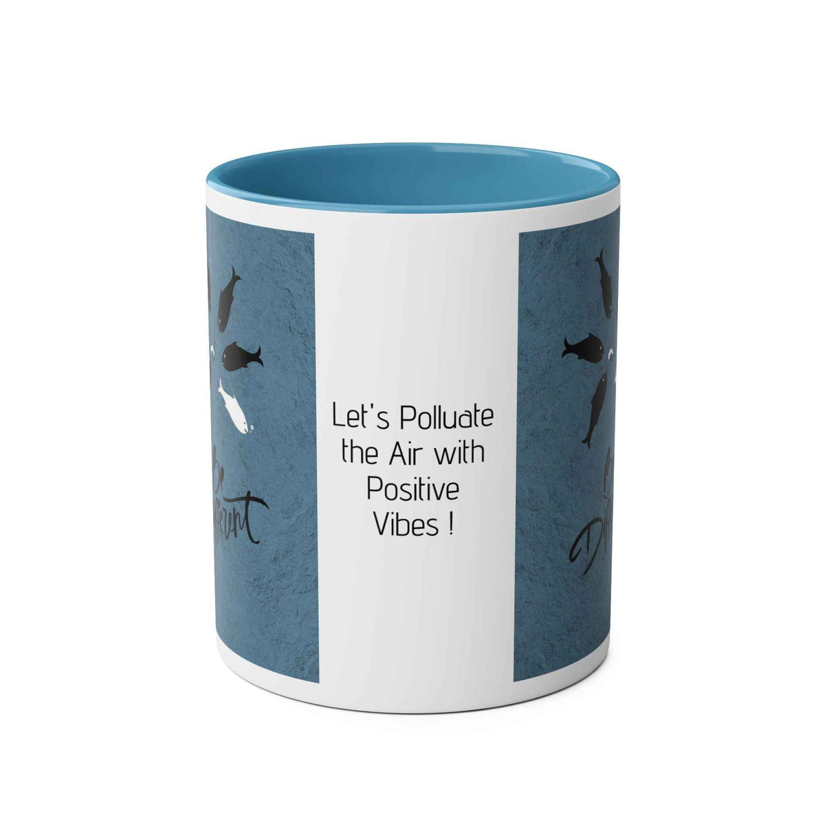 Motivational Two-Tone Mug - Be Different Design, 11oz