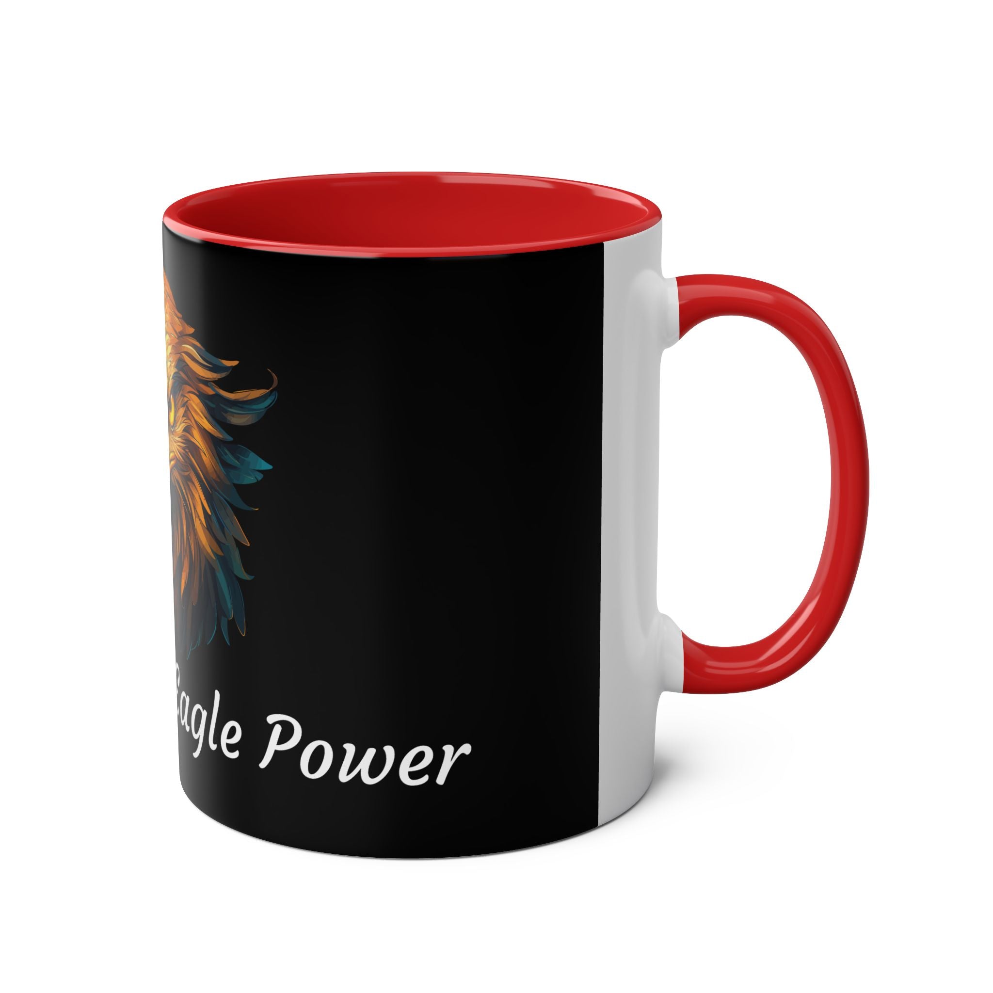 Eagle Two-Tone Coffee Mug, Birthday Gift, 7 Colors, Inspiration, Motivational