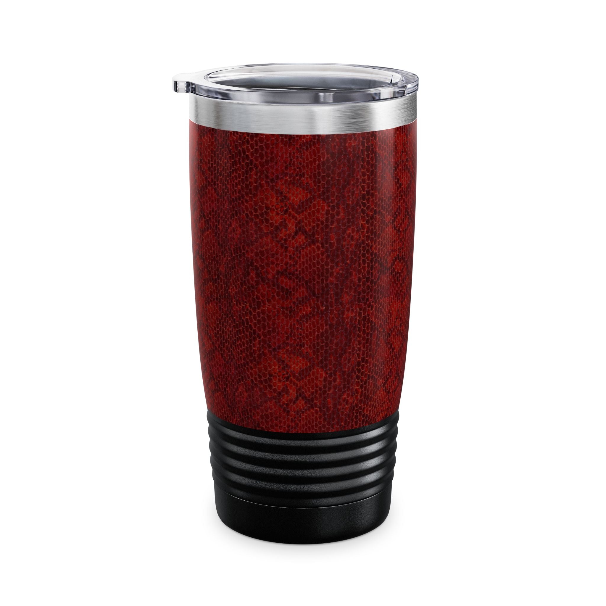 20oz Insulated Tumbler — Red Snakeskin Stainless Travel Cup
