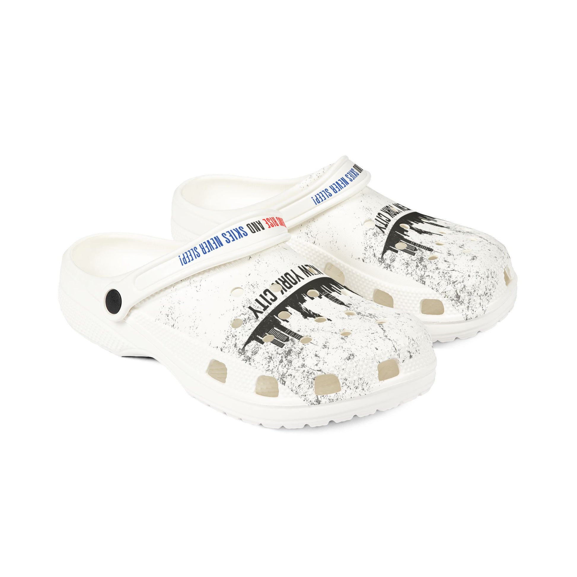 EVA Foam Rubber Shoes, New York City Skyline Crocs - NYC Skyline Shoes, Cityscape Slippers, Urban Foam Clogs, Skyline Footwear, City View - Conscience Garment
