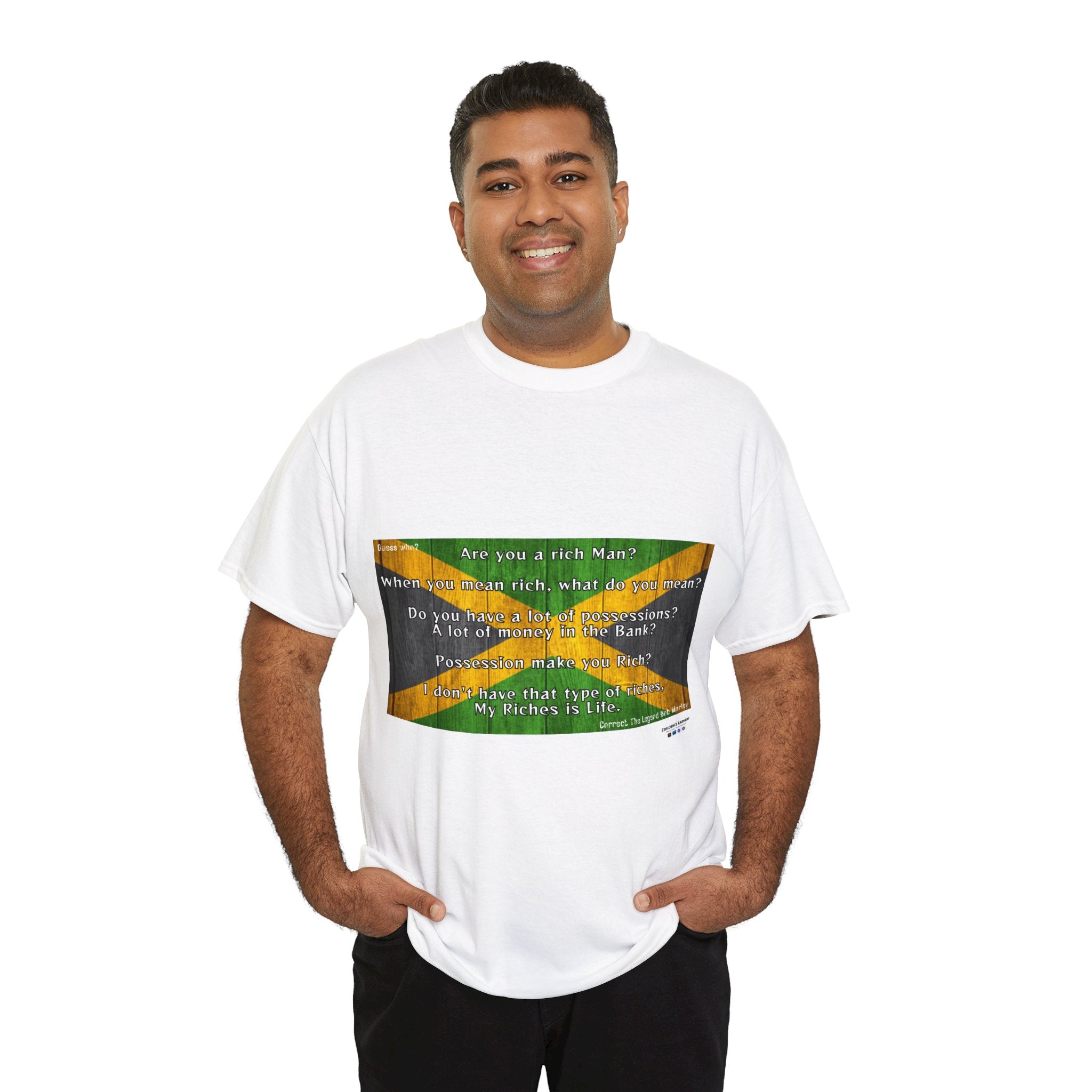 Bob Marley, T shirt, Jamaica, Flag, Gift, Mindfulness, Motivation, Inspiration, Conscience Garment, Wearing, Positive, White