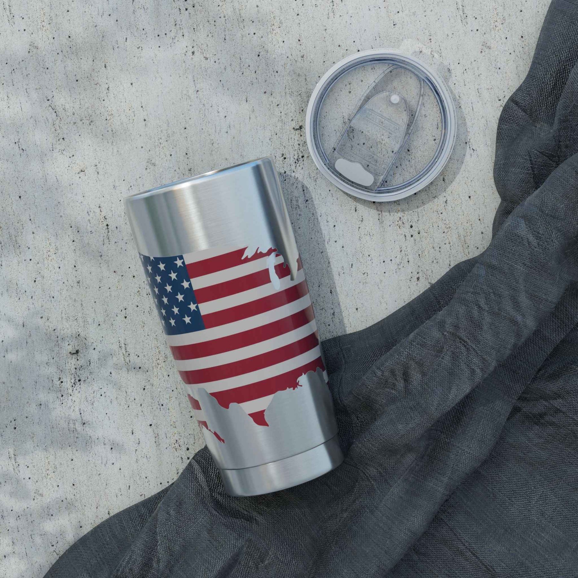 American Flag USA Map 20oz Tumbler — Patriotic Insulated Travel Cup