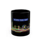 Mind The Gap Black Mug — Neon London Skyline 11oz/15oz