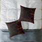 Lava Crackle Square Pillow — Fiery Red Black Decorative Throw Pillow