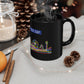 Mind The Gap Black Mug Neon City Skyline Coffee Cup (11oz & 15oz)